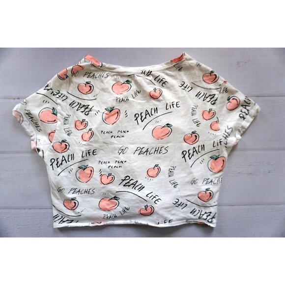 Bershka BSKGirl Peach Life Crop Top Tee - Size S - Picture 3 of 6